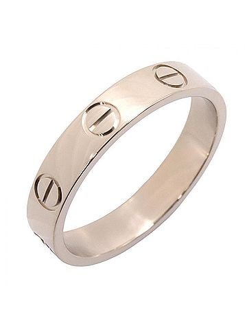 Cartier Cartier Mini Love Ring, 18K White Gold (18KWG), Women's, Silver Tone, B4085100 (view 1)