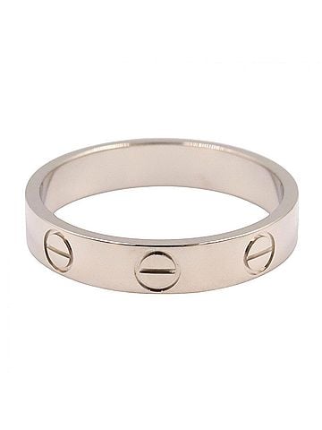 Cartier Cartier Mini Love Ring, 18K White Gold (18KWG), Women's, Silver Tone, B4085100 (view 2)