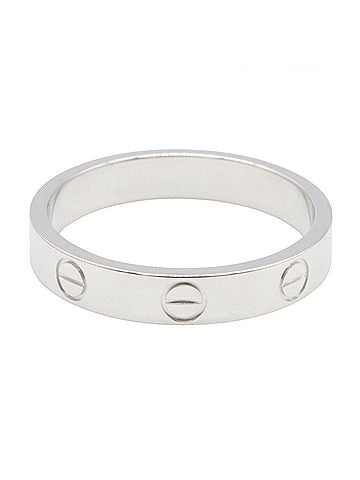 Cartier Cartier Mini Love Ring, 18K White Gold (18KWG), Women's, Silver Tone, B4085100 (view 2)