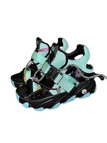 Dolls Kill Teal Dragonfruit Sandals Sandals (view 1)