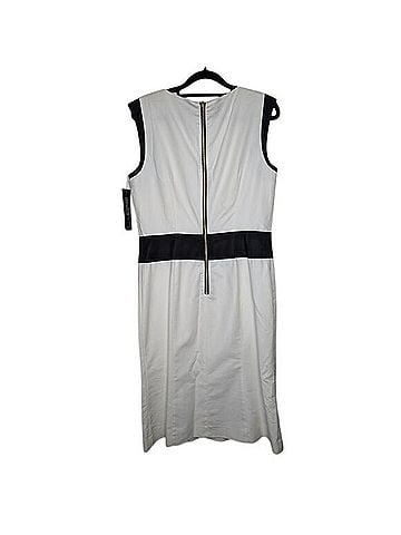 Lafayette 148 New York White and Black Sheath Cocktail Dress (view 2)