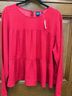 Gap 100% Rayon Solid Red Long Sleeve Blouse Size XL - photo 4