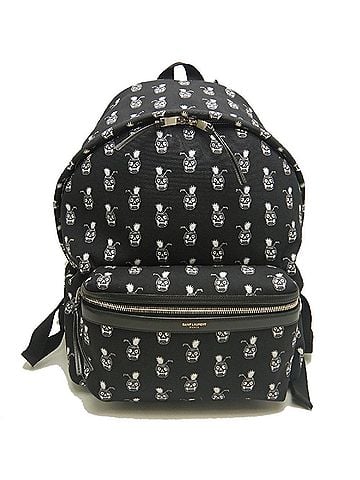 Saint Laurent SAINT LAURENT Classic Hunter 326865 Backpack, Canvas, Black/White, Women's (Item No. 253936) (view 1)