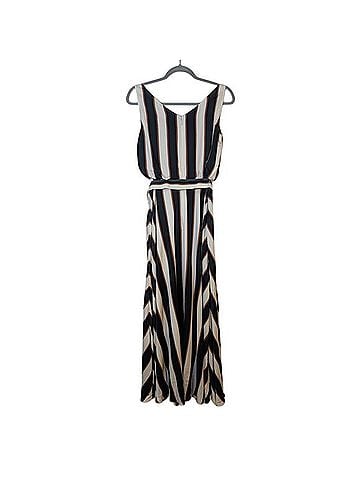 Lafayette 148 New York Striped Flowy Belted Maxi Casual Dress (view 2)
