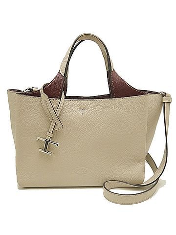 Tod's Tod's TOD’S T-Timeless Handbag, Leather, Cream, Women's, 253998 (view 1)