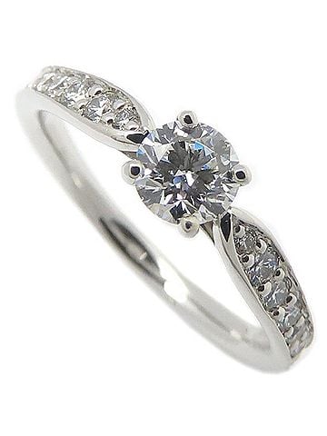 Tiffany & Co. TIFFANY&amp;Co. Tiffany Harmony Ring, Single Diamond 0.31ct F.VVS2.3 Excellent, Pt950 Platinum, Women's, Item No. 295734 (view 1)