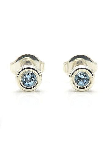 Tiffany & Co. TIFFANY&amp;Co. Tiffany &amp; Co. By the Yard Earrings, Aquamarine, Elsa Peretti, SV925, Women's, 295756 (view 1)