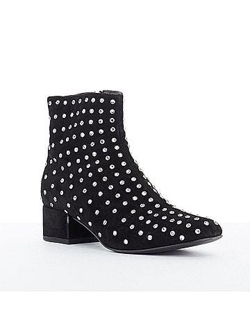 Saint Laurent Saint Laurent Suede Crystal Ankle Boots (view 2)