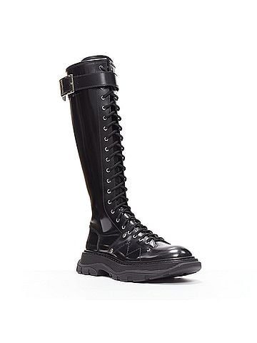 Alexander McQueen Alexander Mcqueen Leather Knee High Boot (view 2)