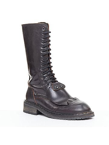 Ann Demeulemeester Ann Demeulemeester Leather Combat Boots (view 2)