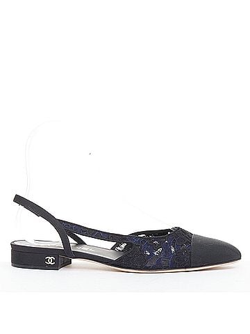 Chanel Chanel Lace Grosgrain Slingback Flats (view 1)