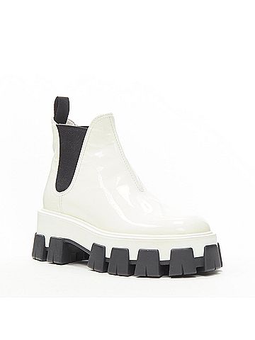 Prada Prada 2019 Patent Lug Sole Ankle Boots (view 2)