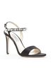 Prada 100% Silk Black Prada Satin Crystal Embellished Sandals Size EU 37 1/2 - photo 3