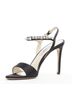 Prada 100% Silk Black Prada Satin Crystal Embellished Sandals Size EU 37 1/2 - photo 5