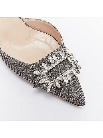 Manolo Blahnik Manolo Blahnik Fabric Crystal Sling Heels (view 2)