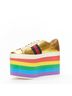Gucci 100% Leather Multi Color Gucci Web Platform Sneakers Size EU 37 1/2 - photo 4