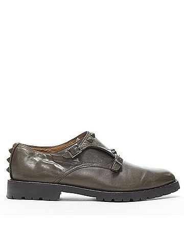 Mario Valentino Valentino Rockstud Dual Buckle Monk Loafers (view 1)