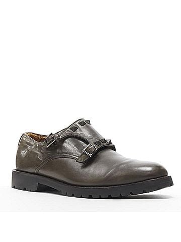 Mario Valentino Valentino Rockstud Dual Buckle Monk Loafers (view 2)