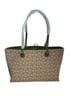 Canvas Floral Green Brown Leather Tote One size - photo 2