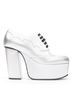 Gucci 100% Leather Silver Gucci Platform Block Heel Bootie Mules Size EU 37 1/2 - photo 1