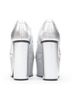Gucci 100% Leather Silver Gucci Platform Block Heel Bootie Mules Size EU 37 1/2 - photo 5