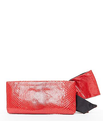 Mario Valentino Valentino Scaled Leather Oversized Bow Evening (view 2)