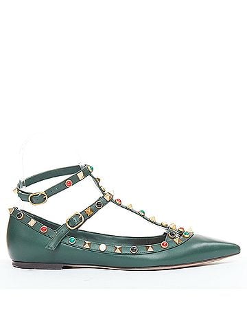 Mario Valentino Valentino Rolling Rockstud Caged Ballerina Flats (view 1)