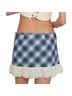 Kimchi Blue Plaid Blue White Active Skirt Size M - photo 2