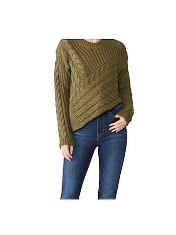 Line & Dot Assymetrical cable knit Sweater Pullover Sweater (view 1)