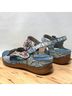 Spring Step 100% Leather Floral Blue Green Sandals Size 7 - photo 9
