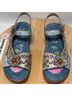 Spring Step 100% Leather Floral Blue Green Sandals Size 7 - photo 6