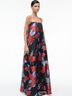 STAUD 80% Polyester 20% Nylon 100% Polyester Floral Black Red Casual Dress Size L - photo 5