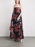 STAUD 80% Polyester 20% Nylon 100% Polyester Floral Black Red Casual Dress Size L - photo 4