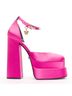 Versace 100% Satin Pink Versace Runway Aevitas Double Platform Heels Size EU 40 - photo 1