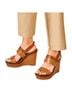Tory Burch 100% Leather Solid Brown Wedges Size 9 1/2 - photo 1