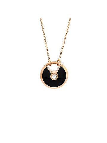 Cartier Amulette de Cartier Pendant Necklace 18K Rose Gold with Onyx and Diamond Small (view 1)