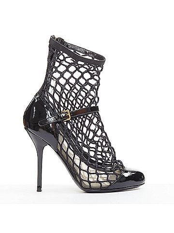 Dolce & Gabbana Dolce Gabbana Patent Leather Fishnet Boots (view 1)