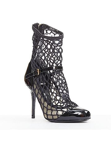 Dolce & Gabbana Dolce Gabbana Patent Leather Fishnet Boots (view 2)