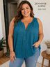 Jennifer Lopez 100% Polyester Solid Teal Sleeveless Blouse Size XXL - photo 3