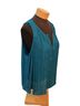 Jennifer Lopez 100% Polyester Solid Teal Sleeveless Blouse Size XXL - photo 2