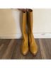 FRYE 100% Leather Yellow Heels Size 10 - photo 6