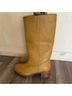 FRYE 100% Leather Yellow Heels Size 10 - photo 9
