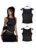 Bebe 100% Silk 5% Spandex 2% Polyester Black Tank Top Size S - photo 1