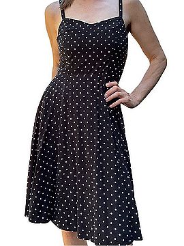 Old Navy Polka Dot Fit &amp; Flare Dress Casual Dress (view 1)