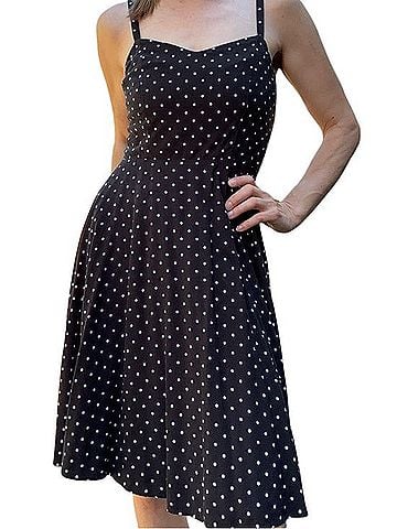 Old Navy Polka Dot Fit &amp; Flare Dress Casual Dress (view 1)