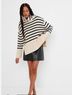 Gap 100% Cotton Stripes Ivory Blue Turtleneck Sweater Size M - photo 4