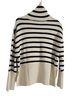 Gap 100% Cotton Stripes Ivory Blue Turtleneck Sweater Size M - photo 2