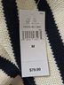 Gap 100% Cotton Stripes Ivory Blue Turtleneck Sweater Size M - photo 5