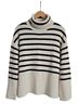 Gap 100% Cotton Stripes Ivory Blue Turtleneck Sweater Size M - photo 1