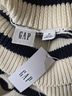 Gap 100% Cotton Stripes Ivory Blue Turtleneck Sweater Size M - photo 3